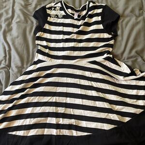 Size 20 black and white striped dress with gems